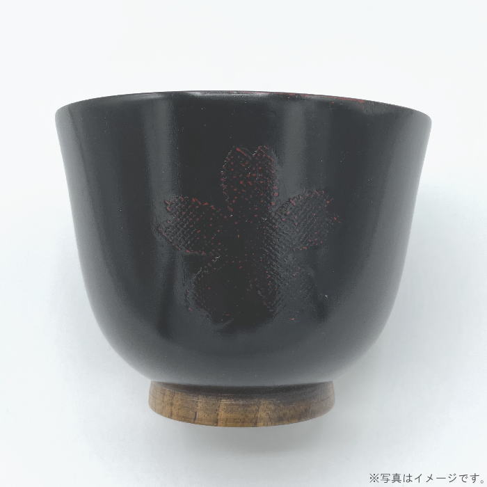 【即日出荷】曙塗　木製　羽反　汁椀（布貼　桜）（箱無し）（25-397）【送料込み価格】