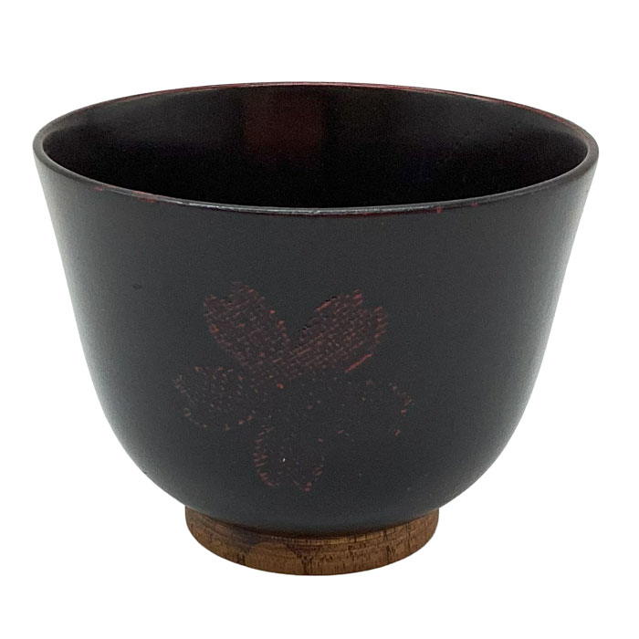 【即日出荷】曙塗　木製　羽反　汁椀（布貼　桜）（箱無し）（25-397）【送料込み価格】
