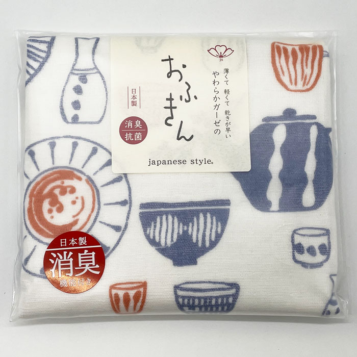【即日出荷】やわらかガーゼのおふきん（ループ付き）＜食器＞【日本製】（箱無し）(JSO-501)【メール便発送 送料込み価格】