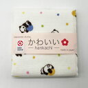 【即日出荷】かわいいガーゼのハンカチ<ころころぱんだ>【日本製】(箱無し)(JK-4718)【メール便発送 送料込み価格】
