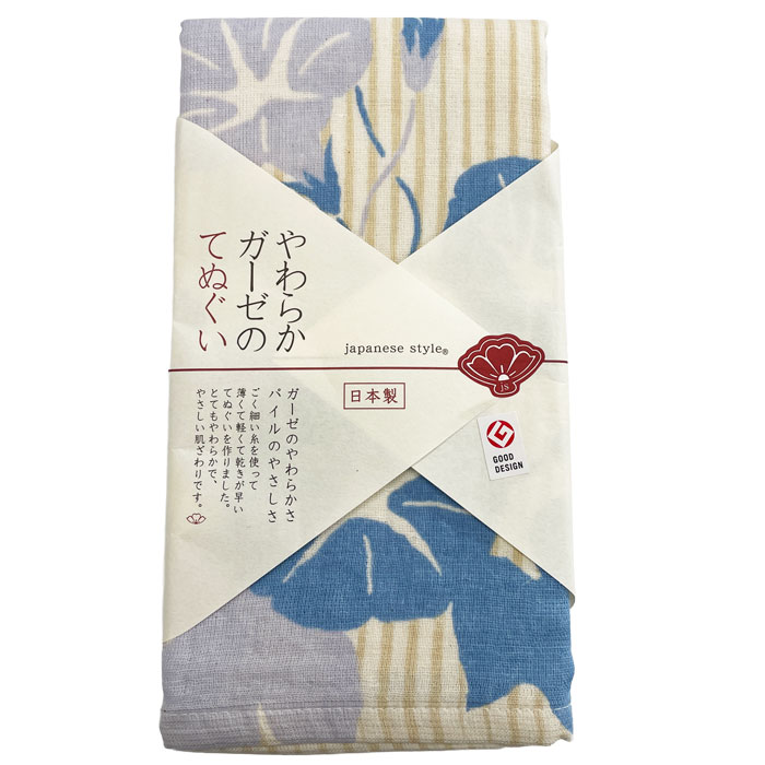 Rakuten - 【即日出荷】やわらかガーゼのてぬぐい＜たてすに朝顔＞【日本製】（箱無し）(JS-6124)【メール便発送　送料込み価格】