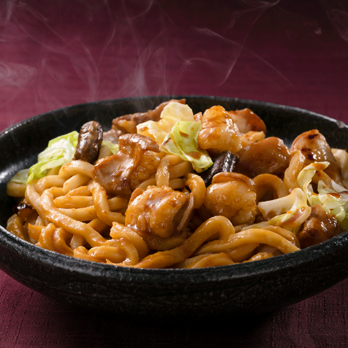 プリプリしたホルモンが味わい深い焼きうどん！　岡山津山ホルモンうどんセット［4食］（97105-4）【メーカー直送】