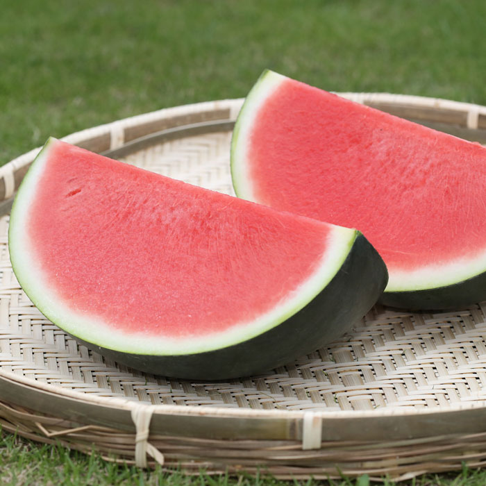 Watermelon - 山形県産　種なしすいか　ブラックジャック［1玉］（6092111）【お届け期間：7月30日頃〜8月上旬】【お届け日指定不可】【産地直送】