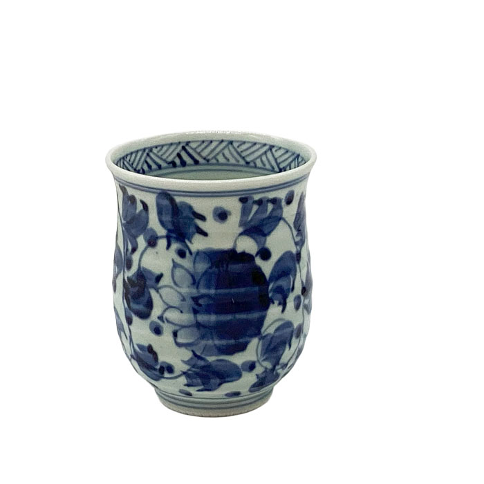 【即日出荷】染付牡丹唐草　特大湯呑1個　(2C35-10)【送料込み価格】