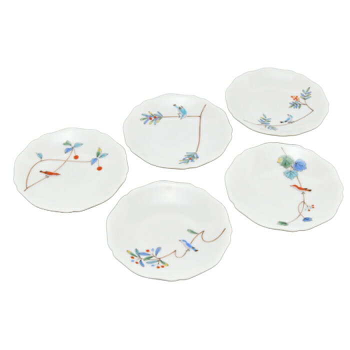 【選べる箱数：1～5箱】香蘭社小鳥の詩　小皿揃（φ10cm）(1016-FRKK3)5枚（化粧箱入）【送料込み価格】