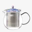 【選べる個数(1〜10個)】モクレン SSガラスポット 紫・大(700ml)1個スーパー・ステンレス茶こし(25497)【送料込み価格】