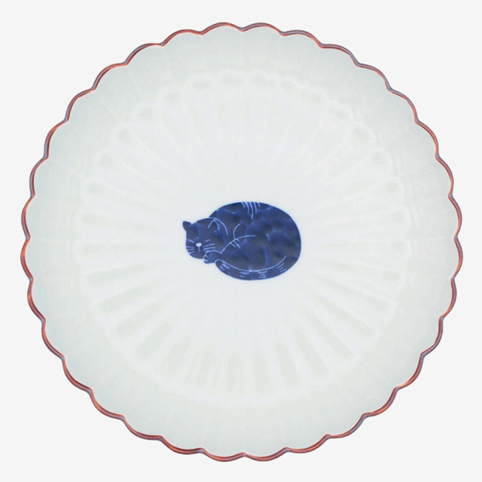 樂天商城 - 【選べる枚数（1～10枚）】呉須猫 　菊割5.5寸（φ16cm）皿　三日月(27148)窯元の逸品 ≪高山≫【送料込み価格】