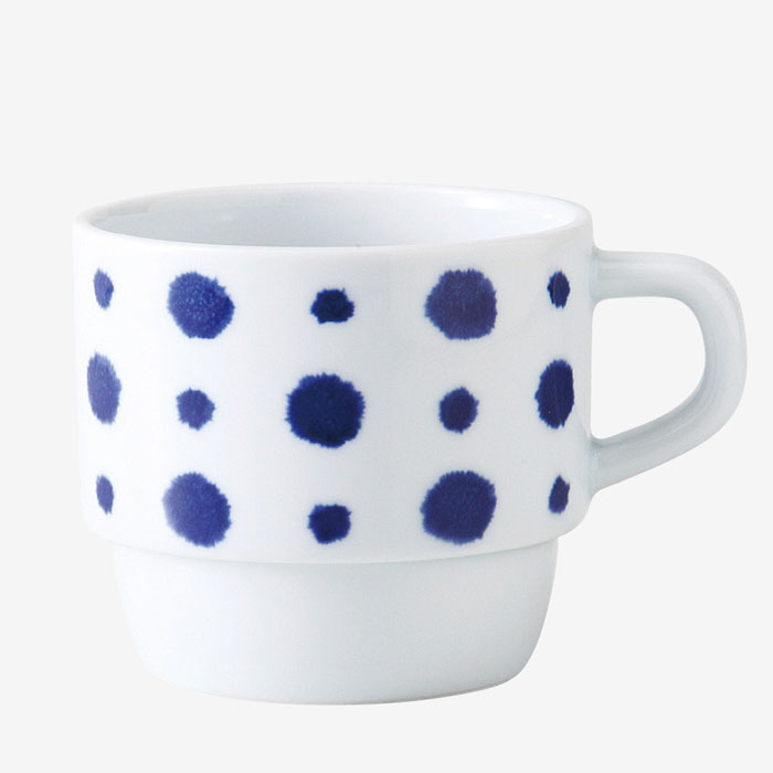 【即日出荷】indigo aidama スタッキングマグ(275ml)　藍染水玉　(32543)クラシノウツワ【送料込み価格】