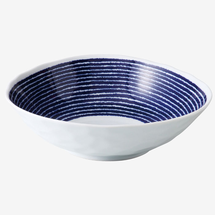 Rakuten - 【選べる枚数（1～10枚）】indigo aidama 変形多用鉢(φ20cm)　藍染駒筋　(32561)クラシノウツワ【送料込み価格】