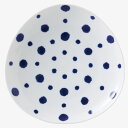 【即日出荷・数量限定】波佐見焼indigo aidama 変形多用皿(φ20.5cm) 藍染水玉 (32562)クラシノウツワ【送料込み価格】