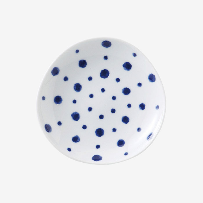 Rakuten - 【選べる枚数（1～10枚）】indigo aidama 変形小皿(φ10cm)　藍染水玉　(33001)クラシノウツワ【送料込み価格】
