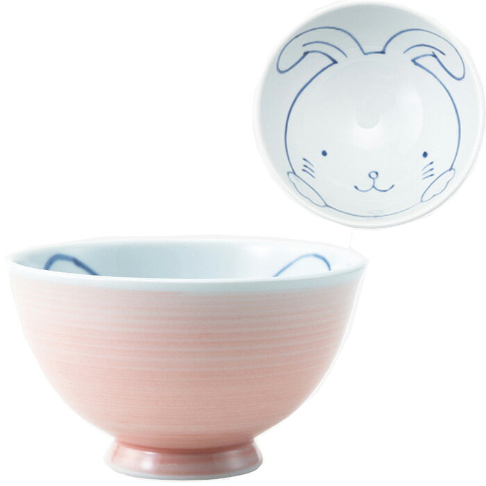 樂天商城 - 【即日出荷・数量限定】内絵うさぎ 軽量飯碗（赤・中）　（325ml）(43388）【送料込み価格】