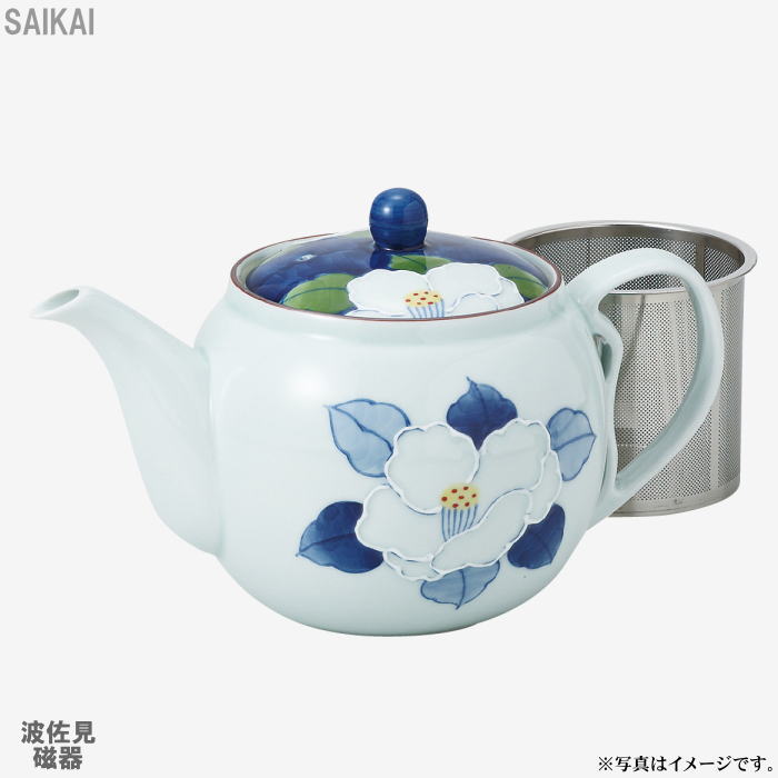 【選べる個数（1～10個）】波佐見焼一珍山茶花　SSポット（725ml）（60183）スーパー・ステンレス茶こし【送料込み価格】