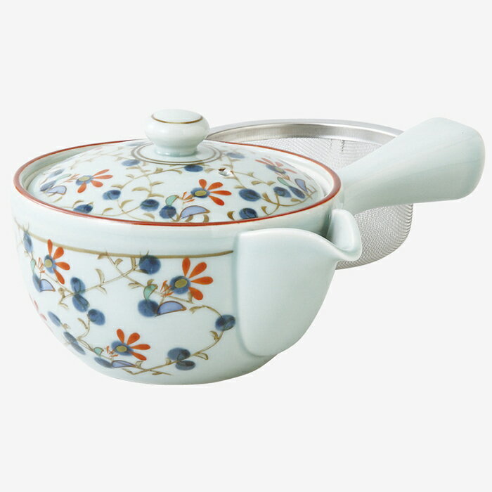 【選べる個数（1～10個）】波佐見焼錦草花　MS雀口中急須（250ml）（66390）カップ網茶こし【送料込み価格】