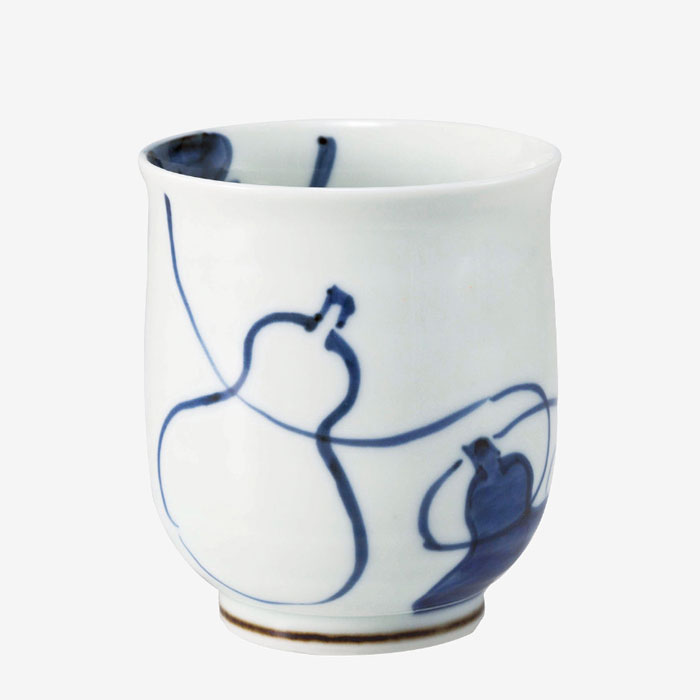 【数量限定・即日出荷】波佐見焼古瓢紋 六兵衛湯呑（大・青）（225ml）（10256）【送料込み価格】