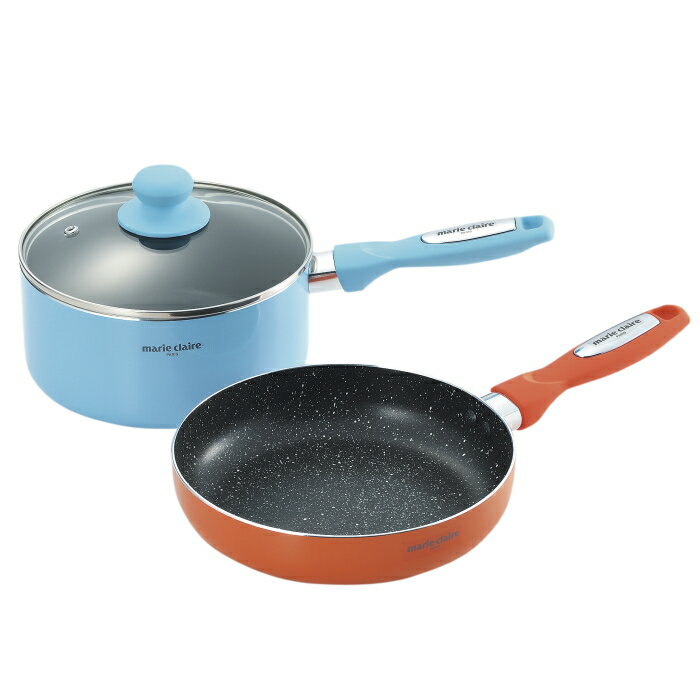 樂天商城 - マリ・クレール　カラーズアルミ片手鍋18cm＆フライパン20cm(MC-076R)【送料込み価格】