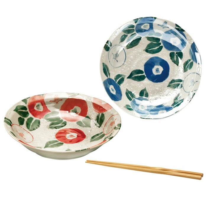 【選べる箱数（1～10箱）】椿　大鉢ペア 箸付（TB-103）【送料込み価格】