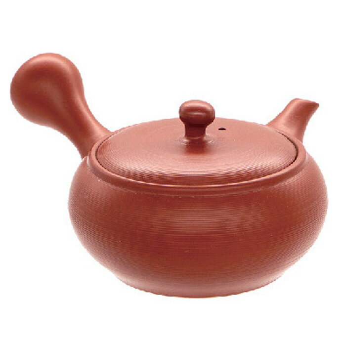 【即日出荷】常滑焼竹春(ちくしゅん)18号朱泥マット高平丸千段深蒸急須330ml　さわやかアミ(常滑6-456)【送料込み価格】