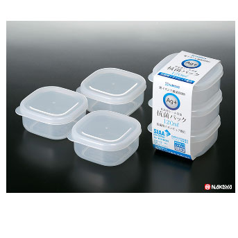 乐天商城 - 【おまとめ割】【メーカー直送品】100個セット 抗菌パック120 3個組 フタ付保存容器/ 食品用シール容器 銀イオンで細菌抑制!! nakayaK429ARサイズ：74×74×36Hmm 120ml【c】【t5】
