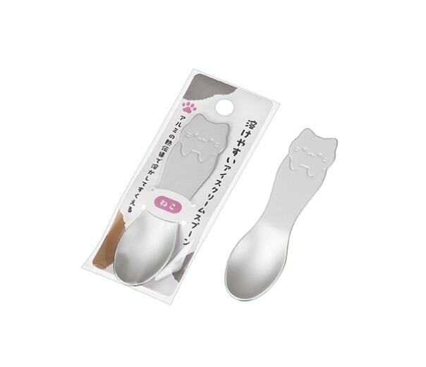 【セット売り】10個セット 溶けやすいアイスクリームスプーン（ねこ） echo1755-436AR【t5】