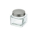 【セット売り】8個セット フタ付ガラス瓶(角型)250ml echo2206-431【t5】