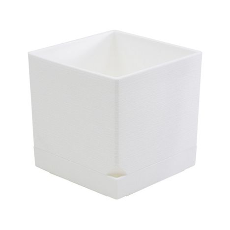 午前のご注文で当日出荷！【セット売り】5個セット ミニ観葉キューブ（受皿付）ホワイト 植木鉢ガーデニング yamada605【t5】