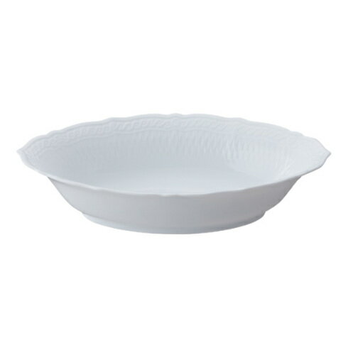 ノリタケ【シェールブラン】25.5cmダイアモンドディッシュ 楕円深皿白い食器白いお皿シンプルホワイト cherblanc noritake 1655L/T94838【pointn】