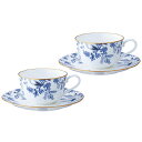 ノリタケ【ブルーソレンティーノ】ティー コーヒー碗皿ペアセット 4562L/P59387A noritake blue sorrentino/コーヒーカップ カップ＆ソーサーp59387a4562【pointn】