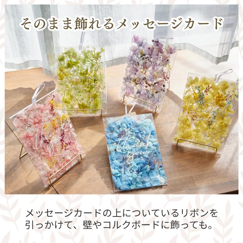 【メッセージカード】Thank you カード Letter Gift 花びら お花 封筒 おしゃれ はがき ハガキ ドライフラワー ブリザードフラワー 天然素材 日本製 プチギフト誕生日 贈り物 挨拶 誕生日 退職 転勤 お礼 お返し 感謝 女性 手作り 即日発送 hikka (3)