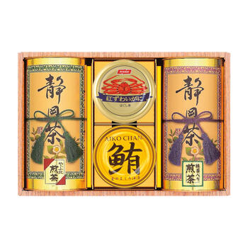 商品情報 名称和彩撰（静岡茶・かに缶・ツナ） CKT-50W 内容量やぶ北煎茶80g・抹茶入り煎茶80g・紅ずわいがにほぐし身55g・鮪油漬フレーク70g 賞味期限出荷時に30日以上の商品をお届けいたします。 サイズ箱サイズ：箱180×265×75mm アレルギーかに メーカー品番CKT-50W 販売者※各商品に記載◇◆ラッピングについての詳細はこちら◆◇ 画像 和彩撰（静岡茶・かに缶・ツナ） CKT-50W ギフト プレゼント 内祝い お返し 出産祝い 結婚祝い 誕生日 おしゃれ 送料無料 ＼ 大切な方への贈り物に ／ 日本の食卓を彩る大自然の恵みと贅沢なひとときをお届けします。 日本の食卓を彩る大自然の恵みと贅沢なひとときをお届けします。 ◇複数の商品をご注文いただいた場合には、別口配送となる可能性がございます。 また複数注文の出荷完了メールは、各商品についてお送りしております。 ＜商品詳細＞ やぶ北煎茶80g・抹茶入り煎茶80g・紅ずわいがにほぐし身55g・鮪油漬フレーク70g 【賞味期限】出荷時に30日以上の商品をお届けいたします。 【箱サイズ・重量】箱サイズ：箱180×265×75mm 【アレルギー品目】かに ★贈り物用途★ お中元 お歳暮 母の日 父の日 敬老の日 お供え 法事 内祝い お返し ★こんな方へ★ 両親 祖父母 上司 高齢者 一人暮らしの方