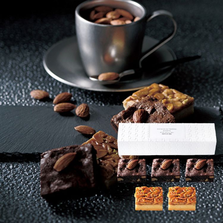 \レビュー特典あり/ブラウニー&フロランタン5個入り AS125 OCEAN&TERRE /結婚内祝 出産内祝 引き出物 洋菓子 お菓子 スイーツ ナッツ 誕生...