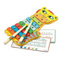 おもちゃ 楽器 1歳 2歳 3歳 赤ちゃん シロフォン マレット 木製 鉄琴 知育玩具 子供 (DJ06002)