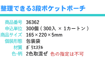 整理できる 3段ポケット ポーチ × 1個 収...の紹介画像3