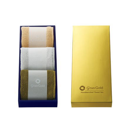 グランゴールド ソフト ハンカチタオル 3枚組 × 1個　結婚式 退職 センスのいい プチギフト おしゃれ ハンドタオル