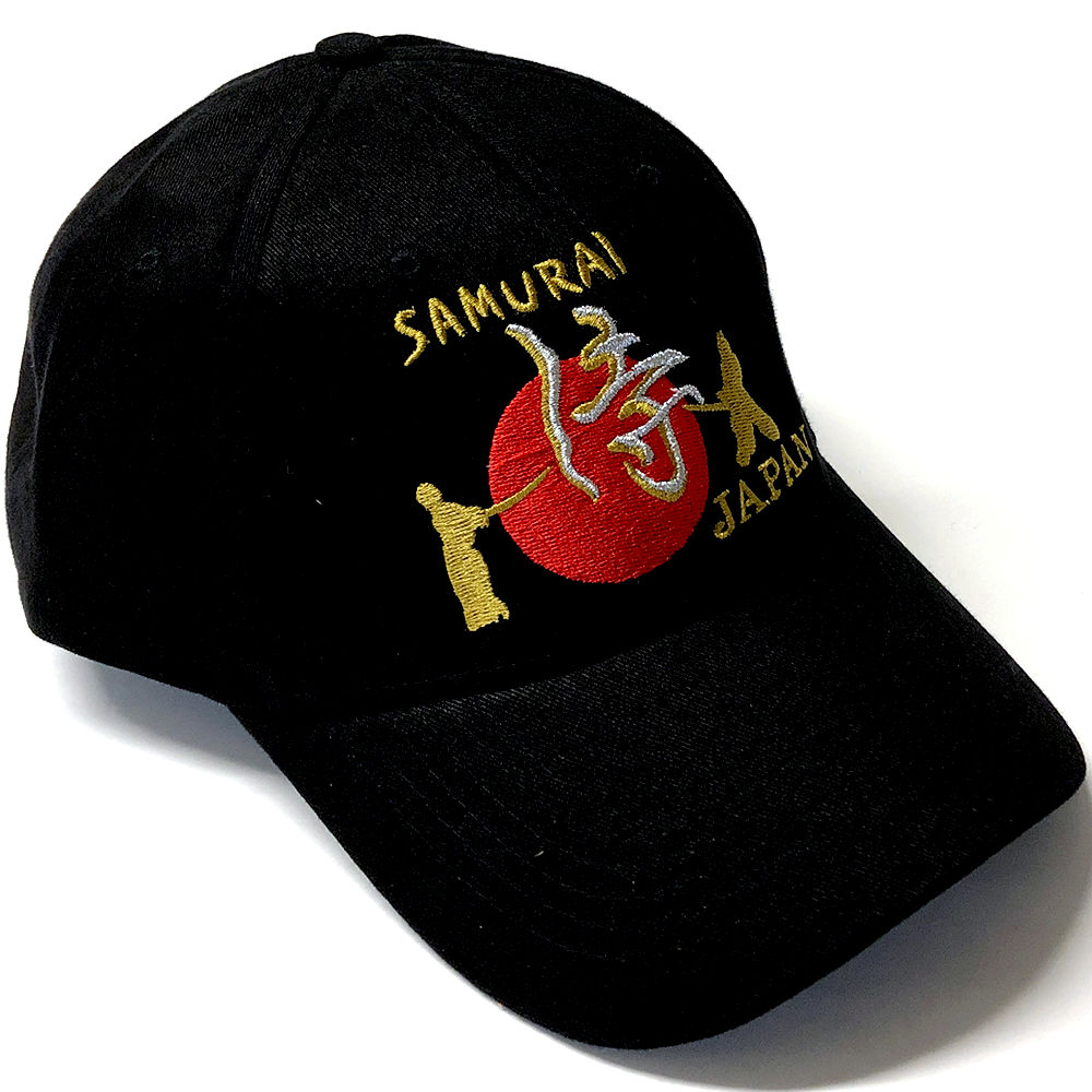 侍JAPANキャップ　黒 SAMURAI JAPAN CAP 日の丸侍ジャパン 野球帽 男女兼用 和柄 ...