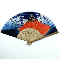 開運扇子 赤富士(プラケース付き)和風扇子妊活 日本のお土産 ホームステイのおみやげ縁起物 和柄和風 メール便 送料無料