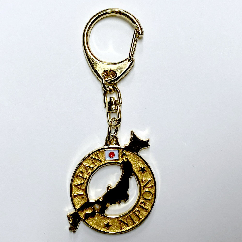 乐天商城 - ジャパン　キーホルダー日本地図　金【楽ギフ_包装】【日本のおみやげ】【日本のお土産】【外国へのお土産】【ホームステイのおみやげ】【日本土産】メール便送料無料