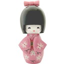 ミニこけし 小袖 ピンク色 13.5cm 顔の表情を変えられるコケシ民芸品 こけし 人形 和風 インテリア コケシ 日本のお土産 ホームステイのおみやげ 新築祝...