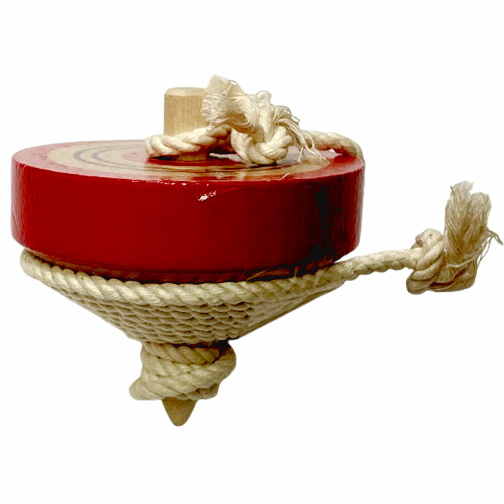 カラー投げゴマ 赤 レッド 正月 コマ回し ひも付きこま廻し 独楽 コマ 木のおもちゃ お正月 駒 こま 日本のおもちゃ 玩具 日本のおみやげ 日本のお土産 ホームステイのおみやげ 日本土産 手廻し 駒 ミニゴマ 民芸玩具