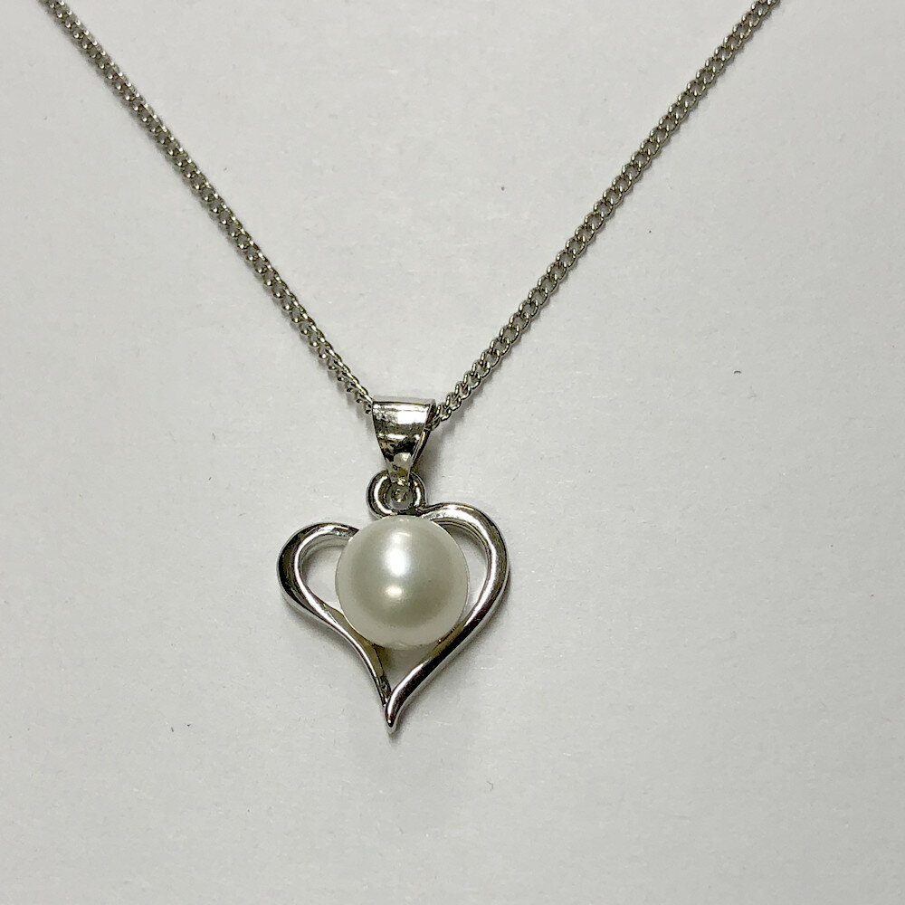 淡水パール・カジュアルペンダント ハート型fphwh 7.5mmギフト クリスマスギフト【本真珠】【ネックレス】【アクセサリー】【淡水真珠】メール便 送料無料