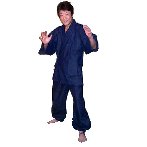 デニム生地の作務衣(さむえ)紺色 LLサイズ【楽ギフ_包装】【日本のおみやげ】【日本のお土産】【外国へのお土産】【ホームステイのおみやげ】【日本土産】