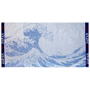 日本のアートバスタオル 葛飾北斎 波裏 浮世絵 版画 富嶽三十六景 神奈川沖浪裏 おみやげタオル 日本のアート 和風 日本のお土産 日本土産 メール便 送料無料