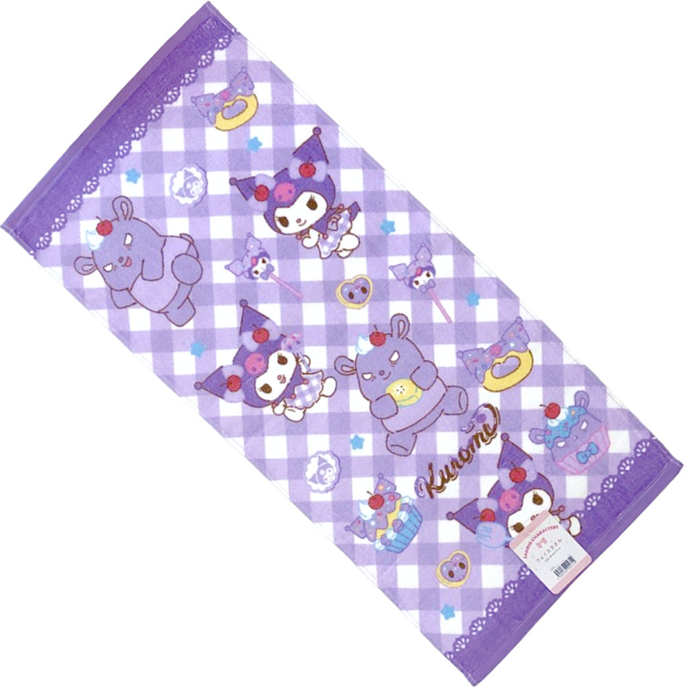 クロミちゃん タオル ファンシースナック フェイスタオル34x75cm 綿100% スポーツタオル ハンドタオル サンリオ クロミ 日本のお土産 キャラクター 可愛い 女の子 カワイイ 誕生日 プレゼント 入園 入学 クリスマスプレゼント パープル お洒落 人気 喜ぶ 贈り物 送料無料