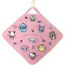 ループ付きタオル サンリオキャラクターズ ユルットタオルハンカチ ピンク 入園準備 ミニタオル 34x34cm 綿100% ハンドタオル サンリオ キティ マイ...