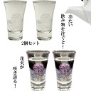 冷たいものを注ぐと打ち上げ花火が咲き誇る 冷感 ペアグラスセット 天開 花火縁起物 温度で変化する酒器 丸モ高木陶器 正規品 ショットグラス ビアタンブラー お洒落 プレゼント 贈り物 不思議な マジック 日本酒 ギフト お祝い 送料無料