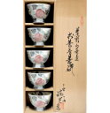 清水焼 着彩山茶花 お茶呑茶碗5客セット 木箱入り 瑞光造訳アリ特価(箱に汚れがある為)京焼 茶器 送料無料