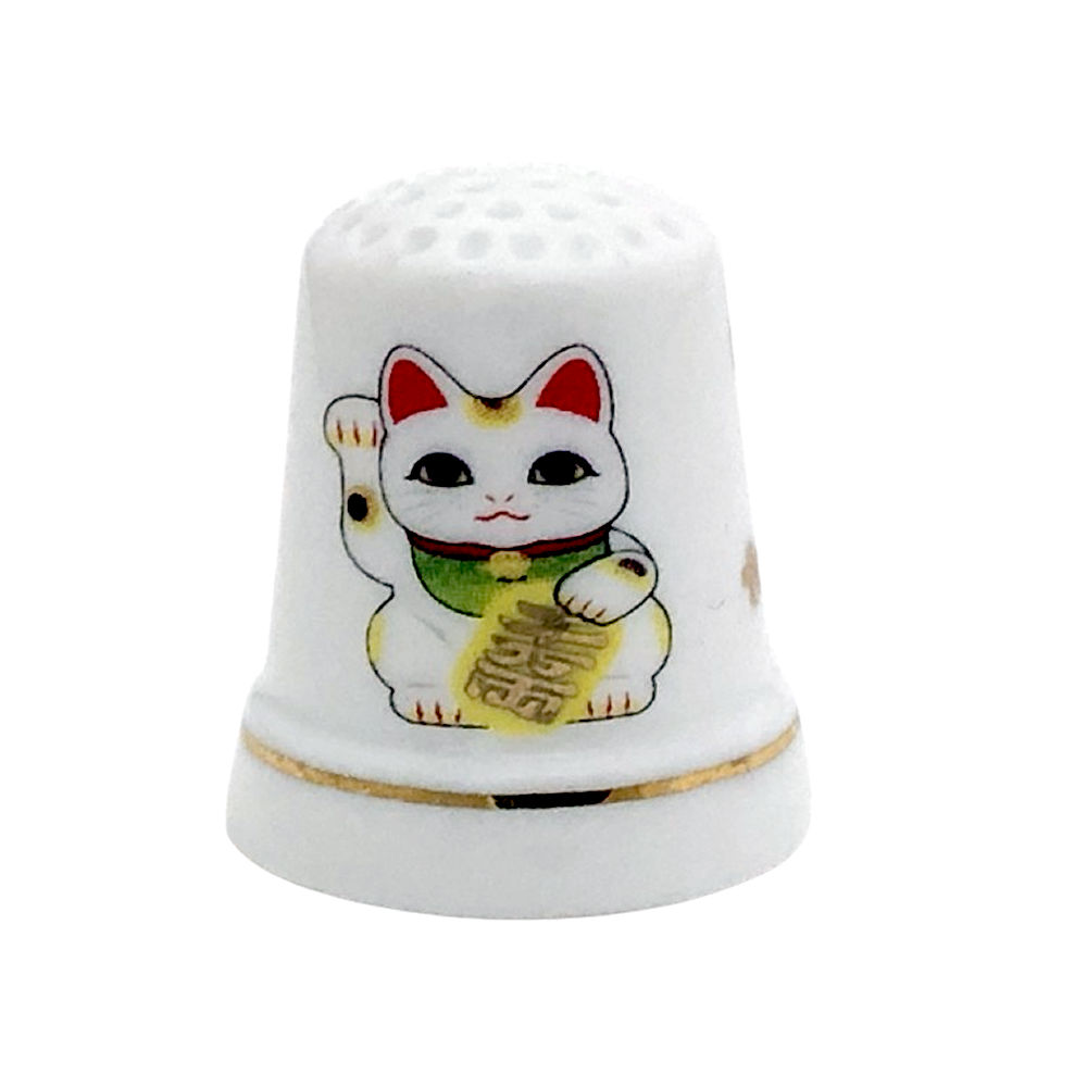 指貫 ゆびぬき thimble シンブル 福を招く 招き猫金運 恋愛運 向上 ラッキーアイテム 縁起物 お守り ホームステイのおみやげ 猫 日本のお土産 婚活 幸運 指ぬき 手縫い 手縫い糸 刺しゅう 刺繍 手芸用品 ソーイング用品 洋裁 和裁 道具 送料無料 1