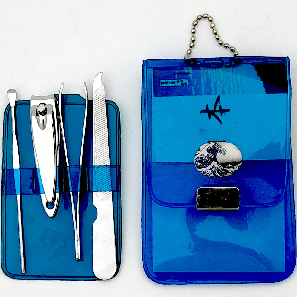 トラベルキット4点セット爪切り,爪やすり,毛抜き,耳かき葛飾北斎 富嶽三十六景 神奈川沖浪裏【日本のお土産】【ホームステイのおみやげ】【トラベルセット】 メール...