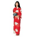 外国人向け浴衣 扇子文字 赤Sサイズ【日本のおみやげ】【日本のお土産】【旅館の浴衣】【簡単浴衣】【ホームステイのおみやげ】【日本土産】