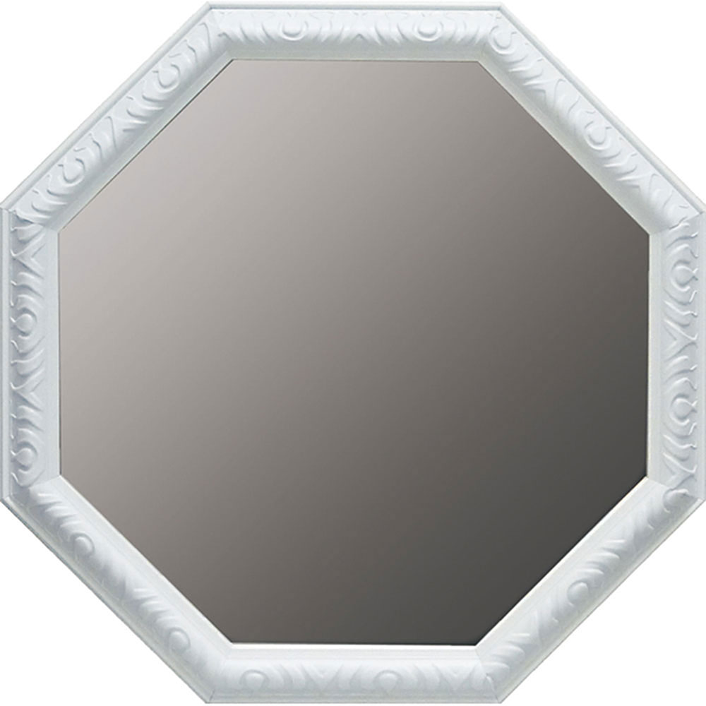 鏡 ミラー　壁掛け アンティーク 八角ミラー LLサイズ（ホワイト） 壁掛用 AM-07022お祝い プレゼント 記念品 粗品